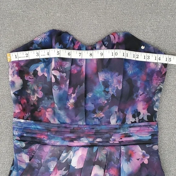 🆕️ GUESS Bombay Floral Asymmetrical Strapless Dress SIZE: 6